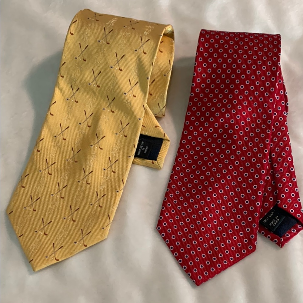 Jos. A. Bank 100% Silk Tie Duo Corporate Executive and Golf Lover Alpha Look
